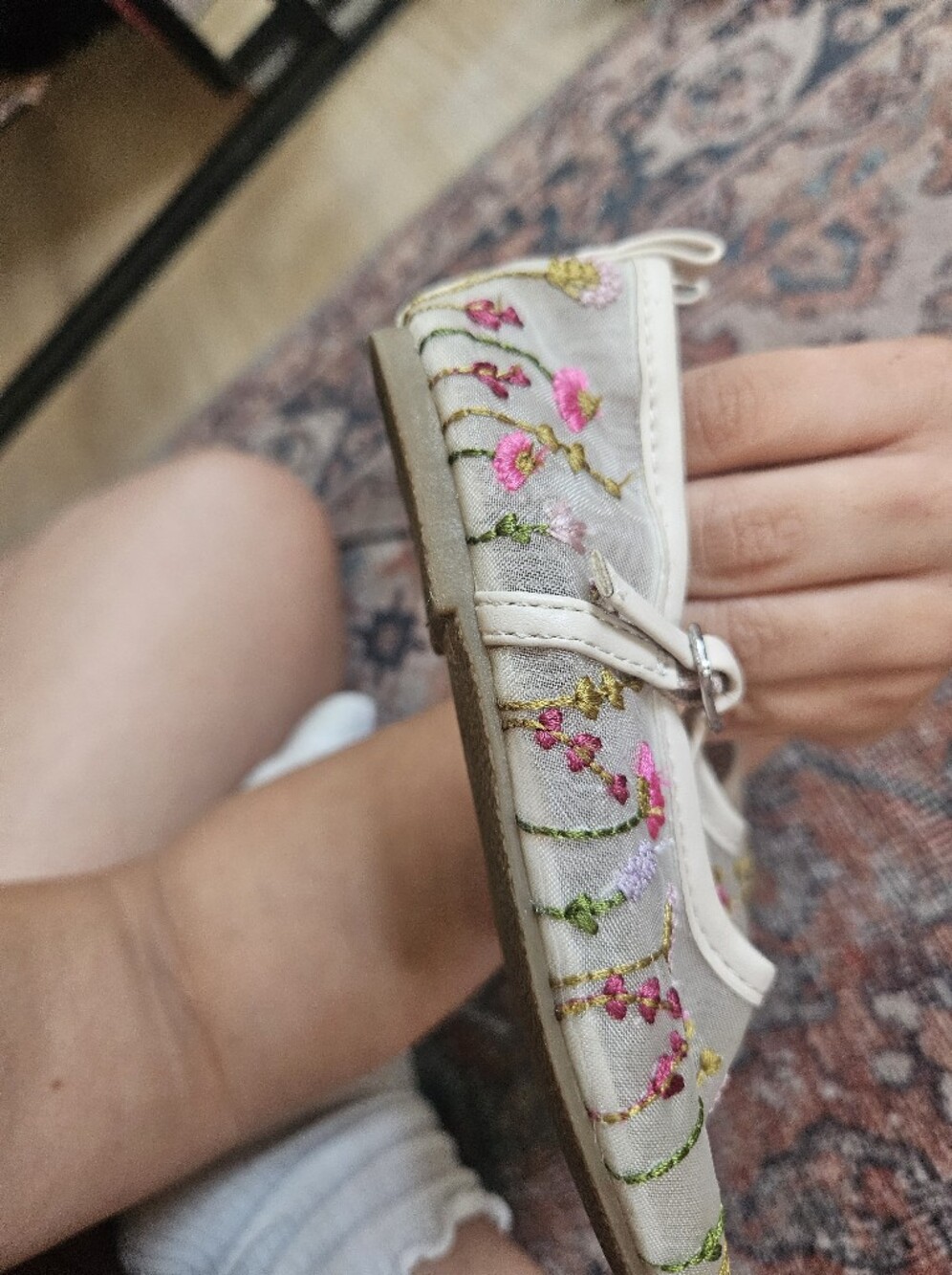 Zara Mesh Floral Ballet Flats - Picture 5 of 5